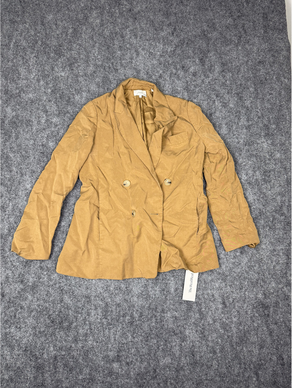 The Row Camel Brown Double Breasted Blazer Jacket
